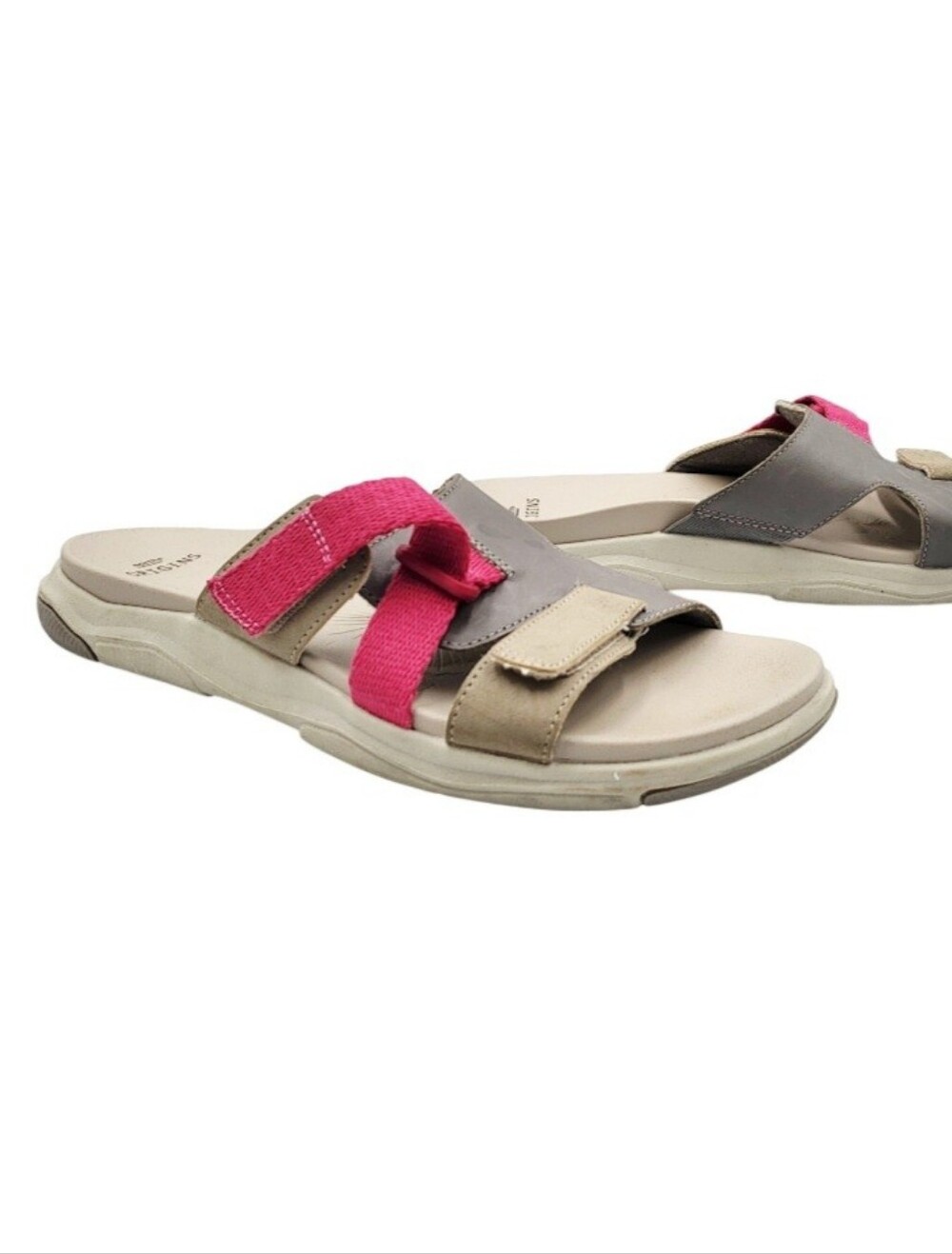 Earth Origins Vara Sport Women's Size 10 Slide Sandals Pink Gray Tan Slip-Ons